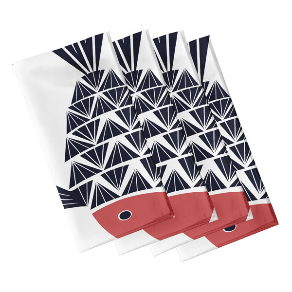 Highland Dunes Set Of 4 Big Fish Cloth Napkins Wayfair.co.uk